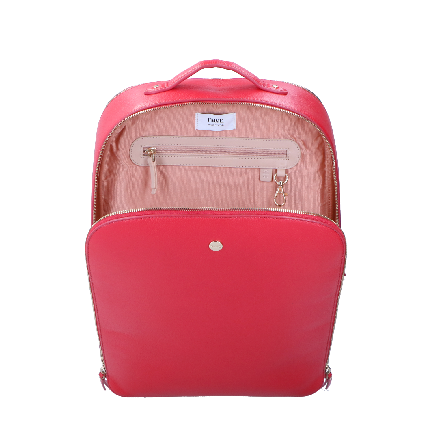 Rode Rugtas Claire Voor 15 Inch Laptop In Grain Runderleer FMME